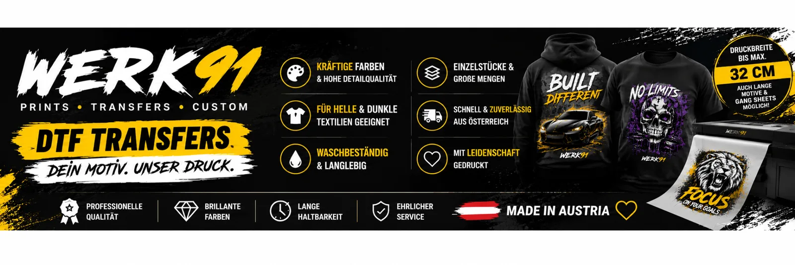 WERK91 DTF Produktion in Österreich