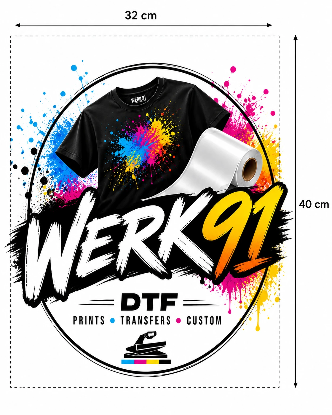 Beispiel DTF Transfer 32 × 40 cm